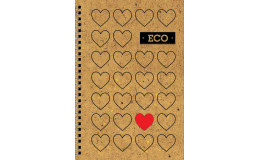 Блокнот Сердце с ЭКО бумаги 80 листов А6 твердая обложка Мицар