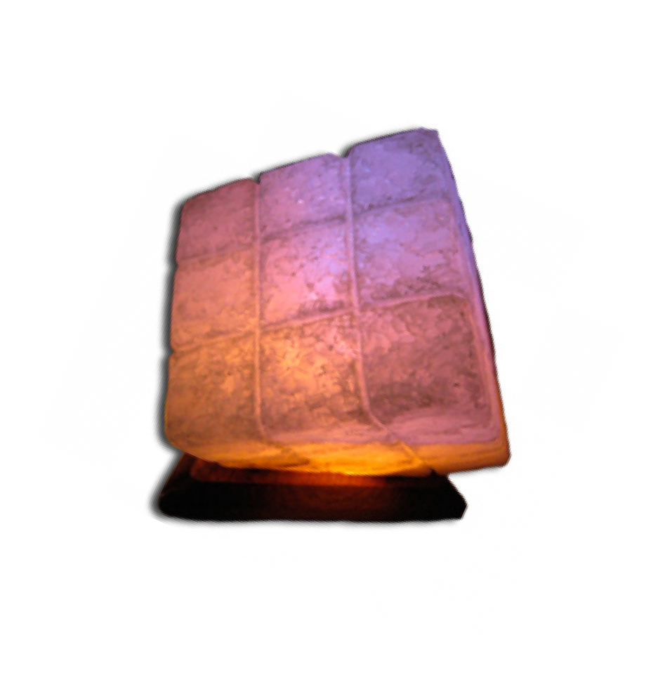 Соляная лампа Куб цветная лампочка Соледар 5 - 7 кг